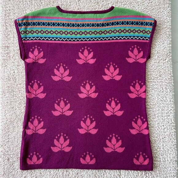 HA Colorful Mixed Patterns 100% Cotton Sweater Knit Vest Girls Size 120 (6/7) - Picture 5 of 6